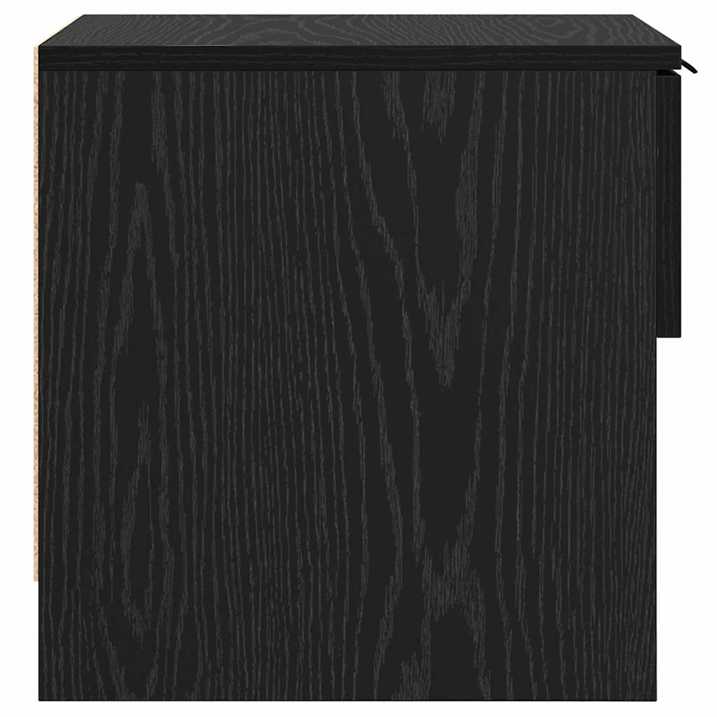 Sengeskab 2 pcs Sort eg 40 x 39 x 40 cm Konstrueret træ