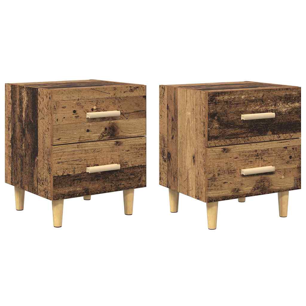 Sengeskab 2 pcs Gammelt træ 40 x 35 x 47,5 cm Konstrueret træ