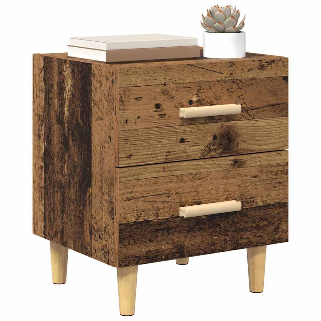 Sengeskab 2 pcs Gammelt træ 40 x 35 x 47,5 cm Konstrueret træ