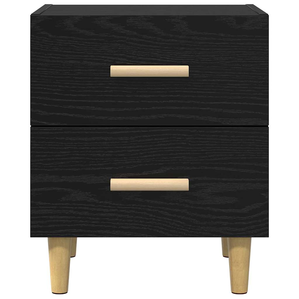 Sengeskab med skuffe Sort eg 40 x 35 x 47,5 cm Konstrueret træ