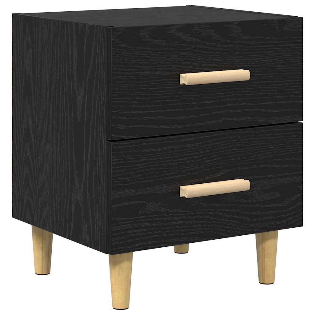 Sengeskab 2 pcs Sort eg 40 x 35 x 47,5 cm Konstrueret træ