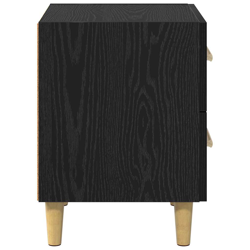 Sengeskab 2 pcs Sort eg 40 x 35 x 47,5 cm Konstrueret træ