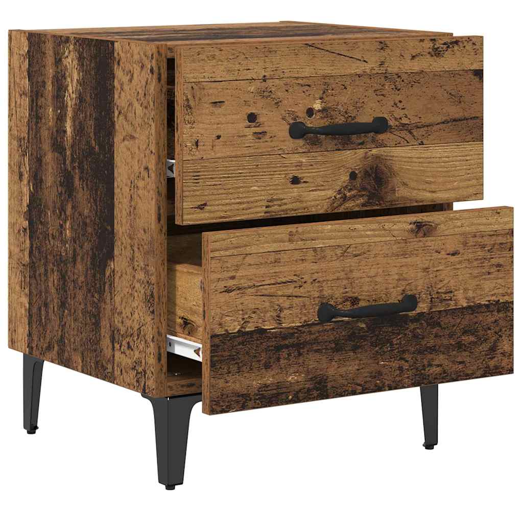 Sengeskab 2 pcs Gammelt træ 40 x 35 x 47,5 cm Konstrueret træ