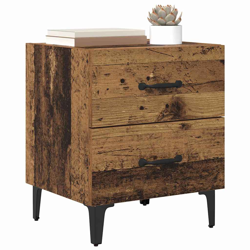 Sengeskab 2 pcs Gammelt træ 40 x 35 x 47,5 cm Konstrueret træ