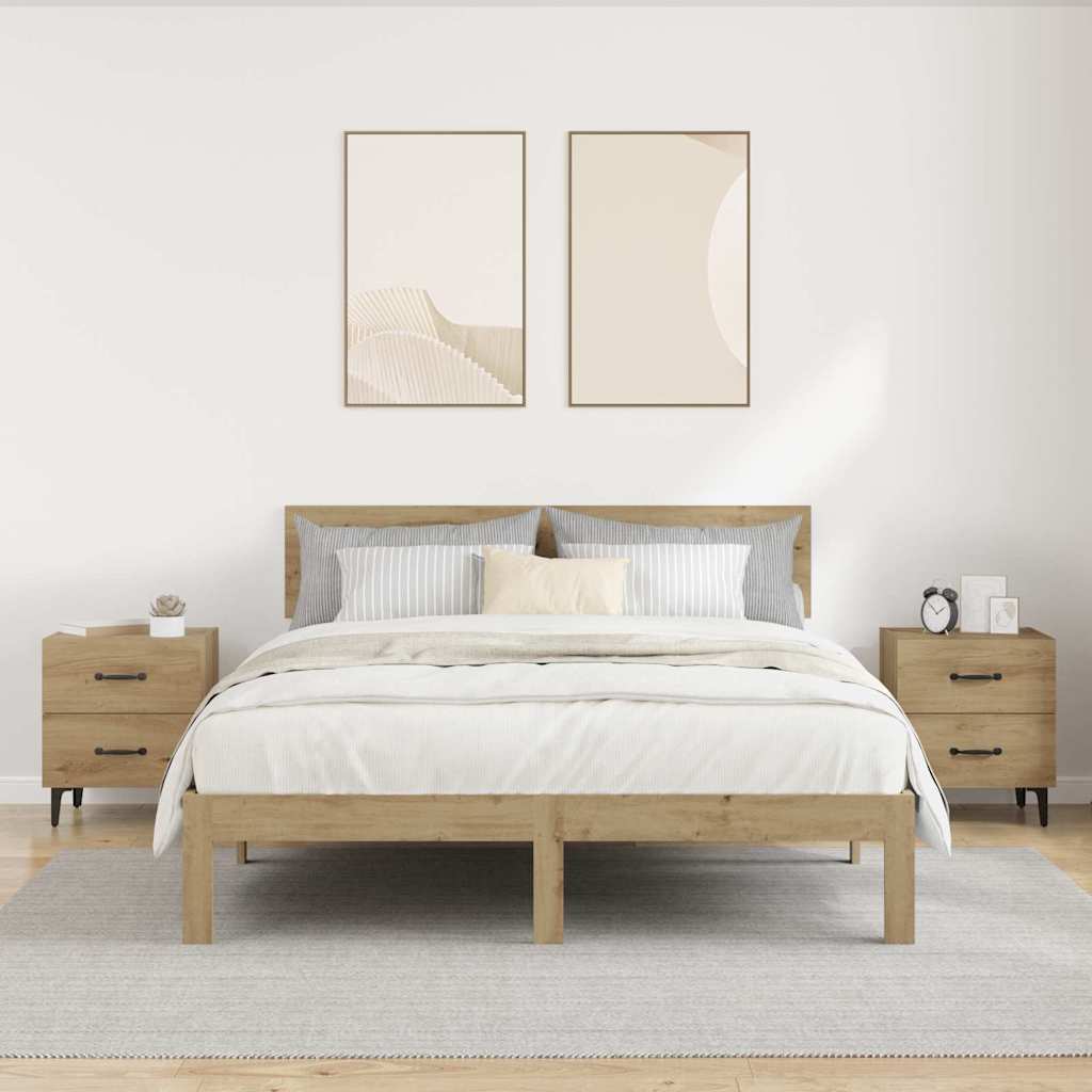 Sengeskab med skuffe 2 pcs Artisan Egetræ 40 x 35 x 47,5 cm