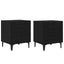 Sengeskab 2 pcs Sort eg 40 x 35 x 47,5 cm Konstrueret træ