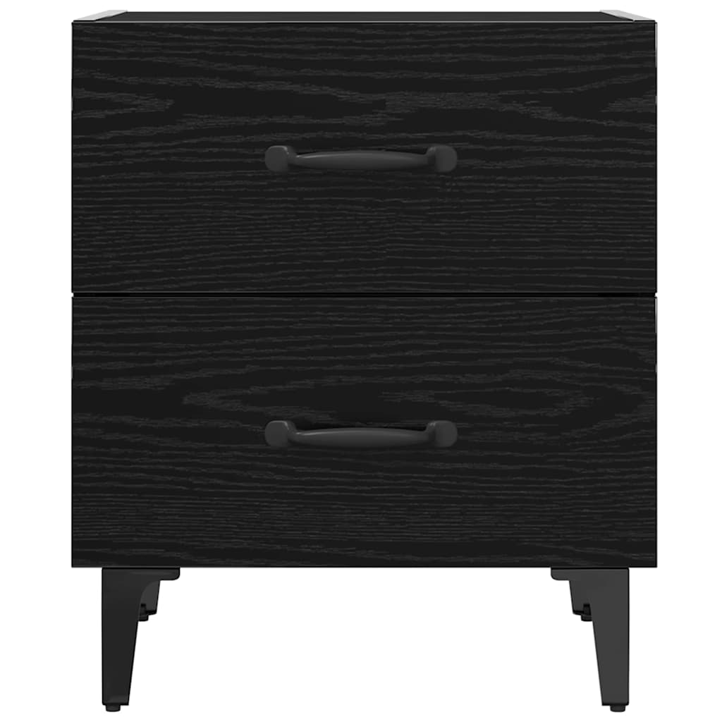 Sengeskab 2 pcs Sort eg 40 x 35 x 47,5 cm Konstrueret træ