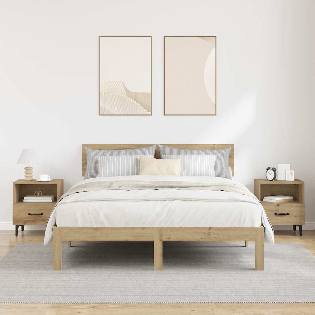 Natskab 2 pcs Artisan Egetræ 40 x 35 x 47,5 cm Konstrueret træ