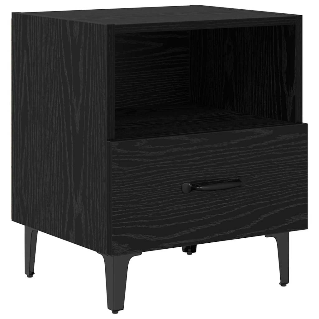 Natskab med skuffe Sort eg 40 x 35 x 47,5 cm Konstrueret træ