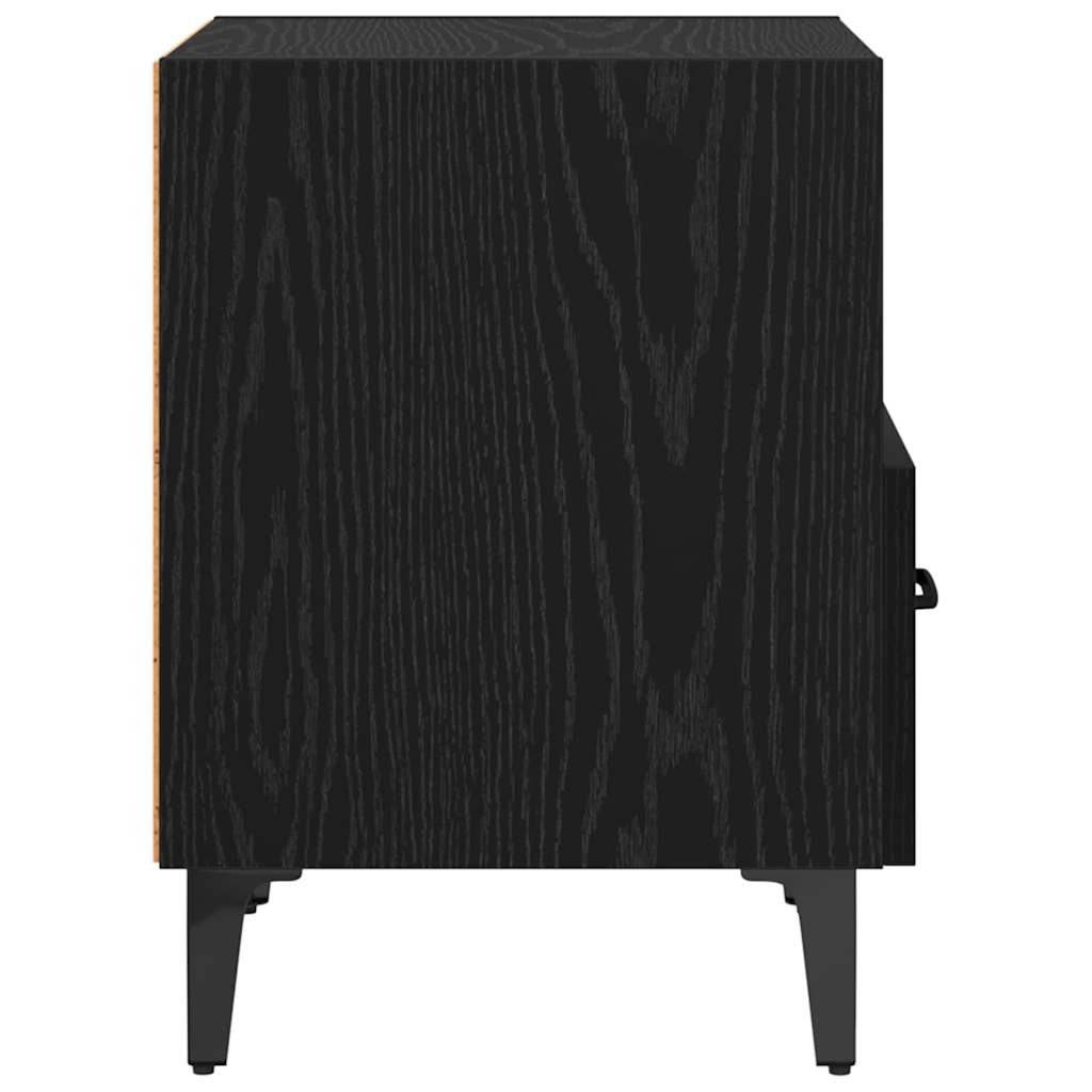 Natskab med skuffe Sort eg 40 x 35 x 47,5 cm Konstrueret træ