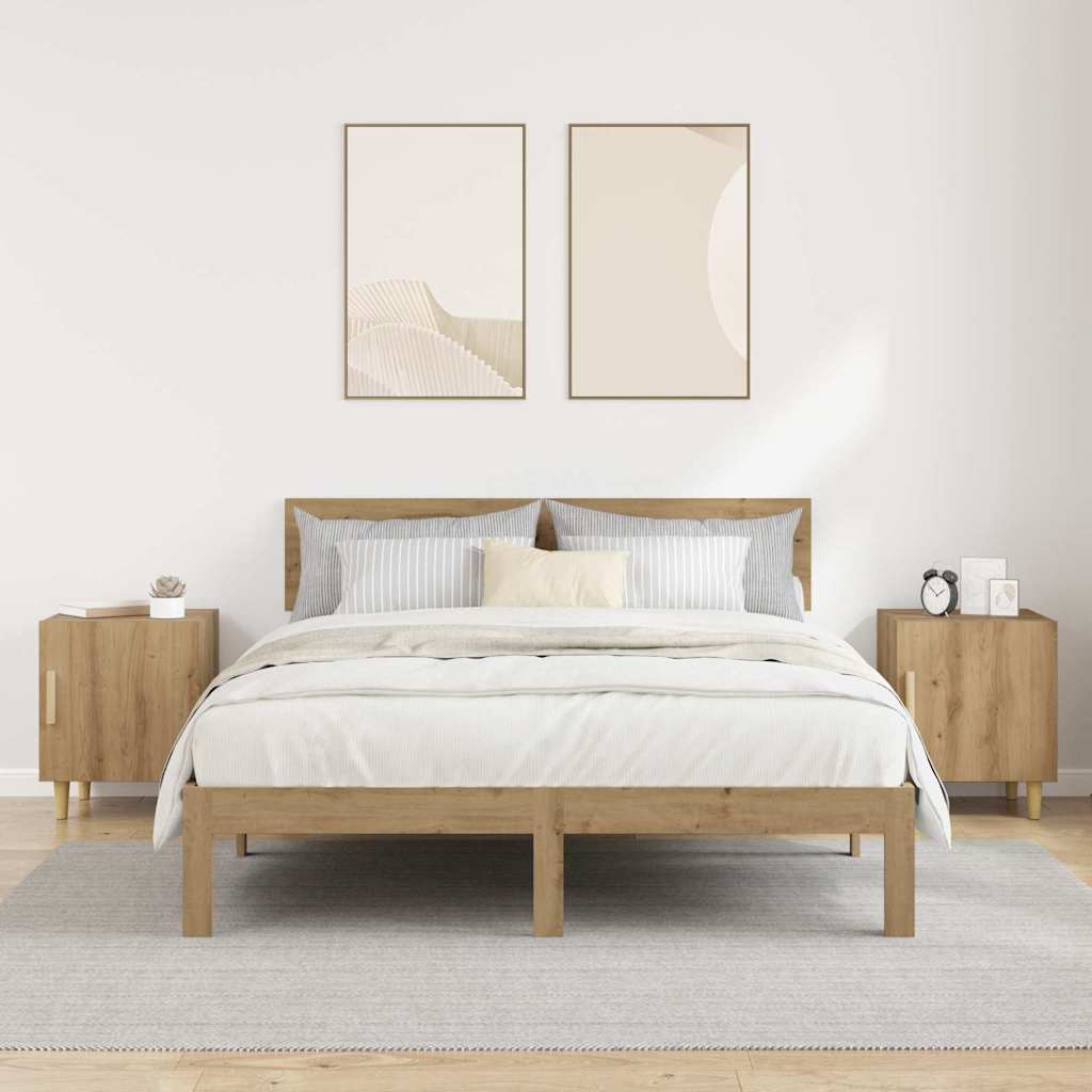 Natskab 2 pcs Artisan Egetræ 40 x 40 x 50 cm Konstrueret træ