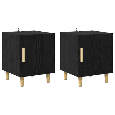 Natskab 2 pcs Sort eg 40 x 40 x 50 cm Konstrueret træ