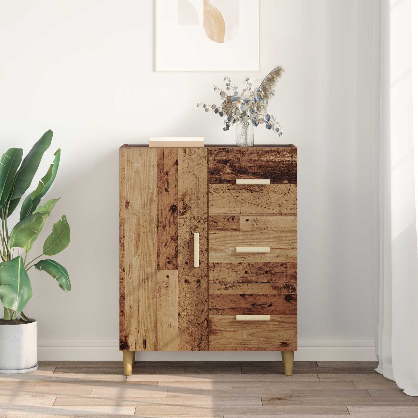 Sideboard Gammelt træ 34 x 69,5 x 90 cm Konstrueret træ