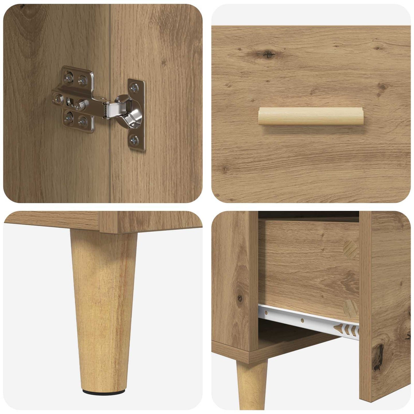 Sideboard Artisan Egetræ 34 x 69,5 x 90 cm Konstrueret træ