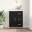 Sideboard med skuffe Sort eg 34 x 69,5 x 90 cm Konstrueret træ
