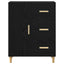 Sideboard med skuffe Sort eg 34 x 69,5 x 90 cm Konstrueret træ