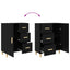 Sideboard med skuffe Sort eg 34 x 69,5 x 90 cm Konstrueret træ