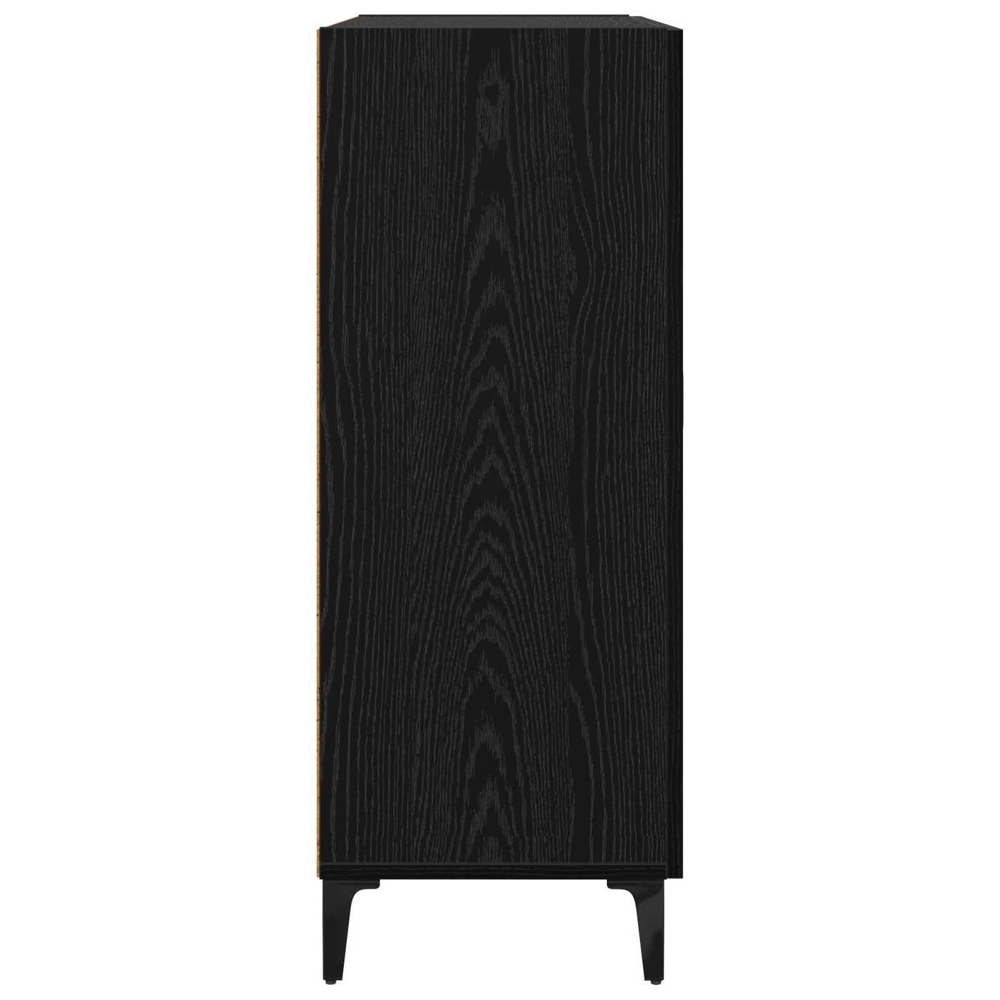 Sideboard med skuffe Sort eg 69,5 x 34 x 90 cm Konstrueret træ