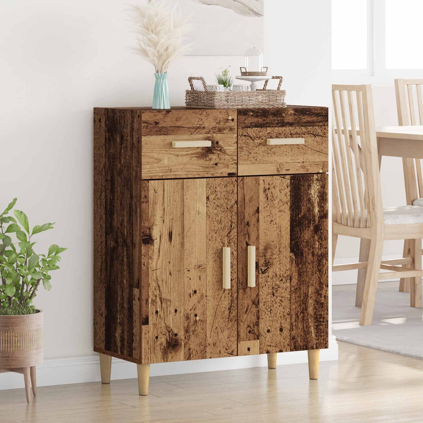 Sideboard Gammelt træ 34 x 69.5 x 89 cm Konstrueret træ