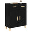 Sideboard med skuffe Sort eg 34 x 69.5 x 89 cm Konstrueret træ