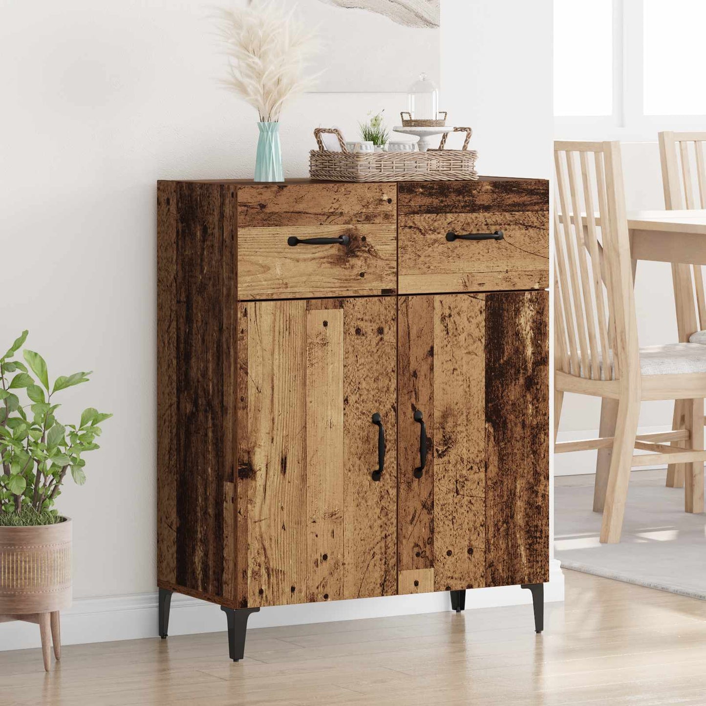 Sideboard Gammelt træ 69,5 x 34 x 90 cm Konstrueret træ