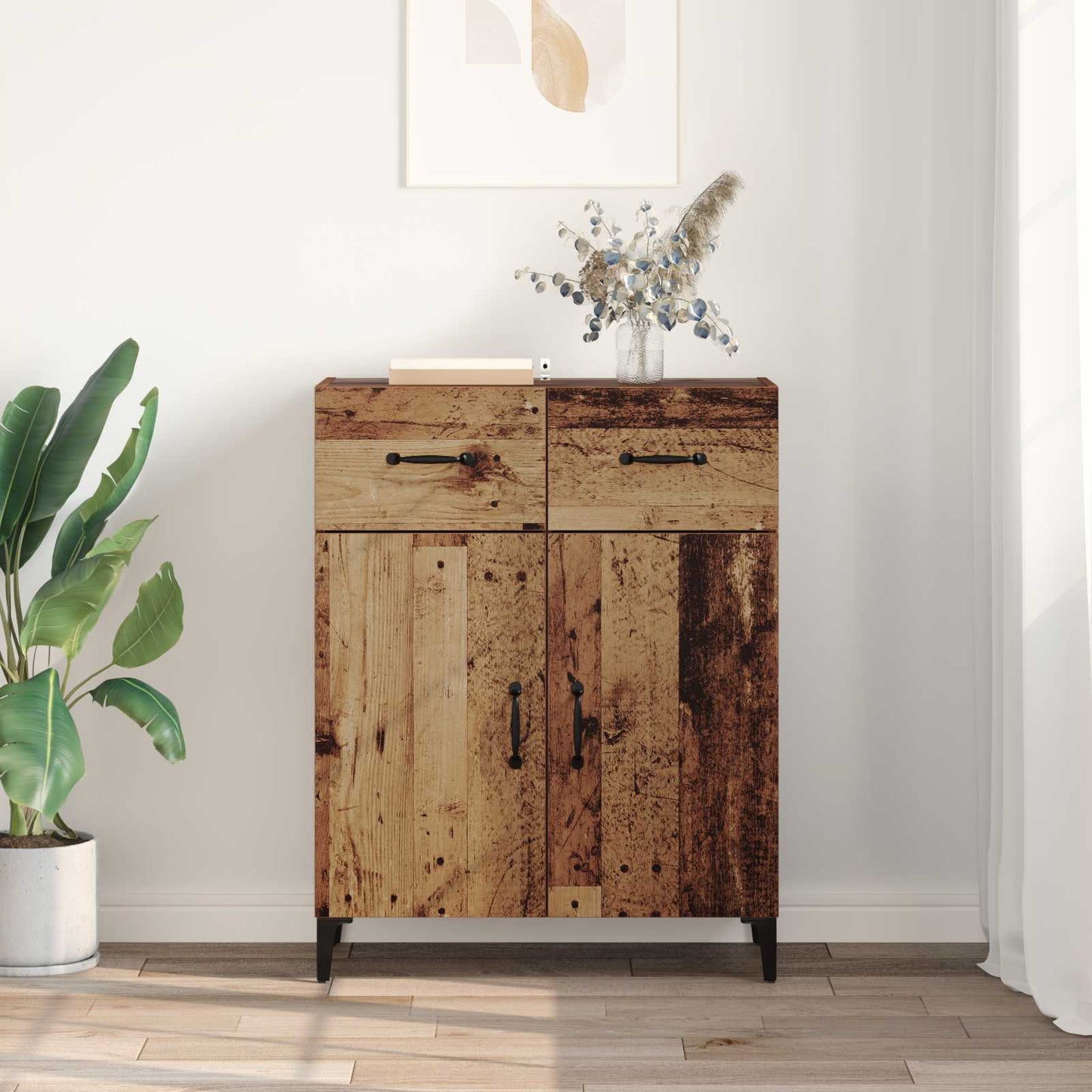 Sideboard Gammelt træ 69,5 x 34 x 90 cm Konstrueret træ
