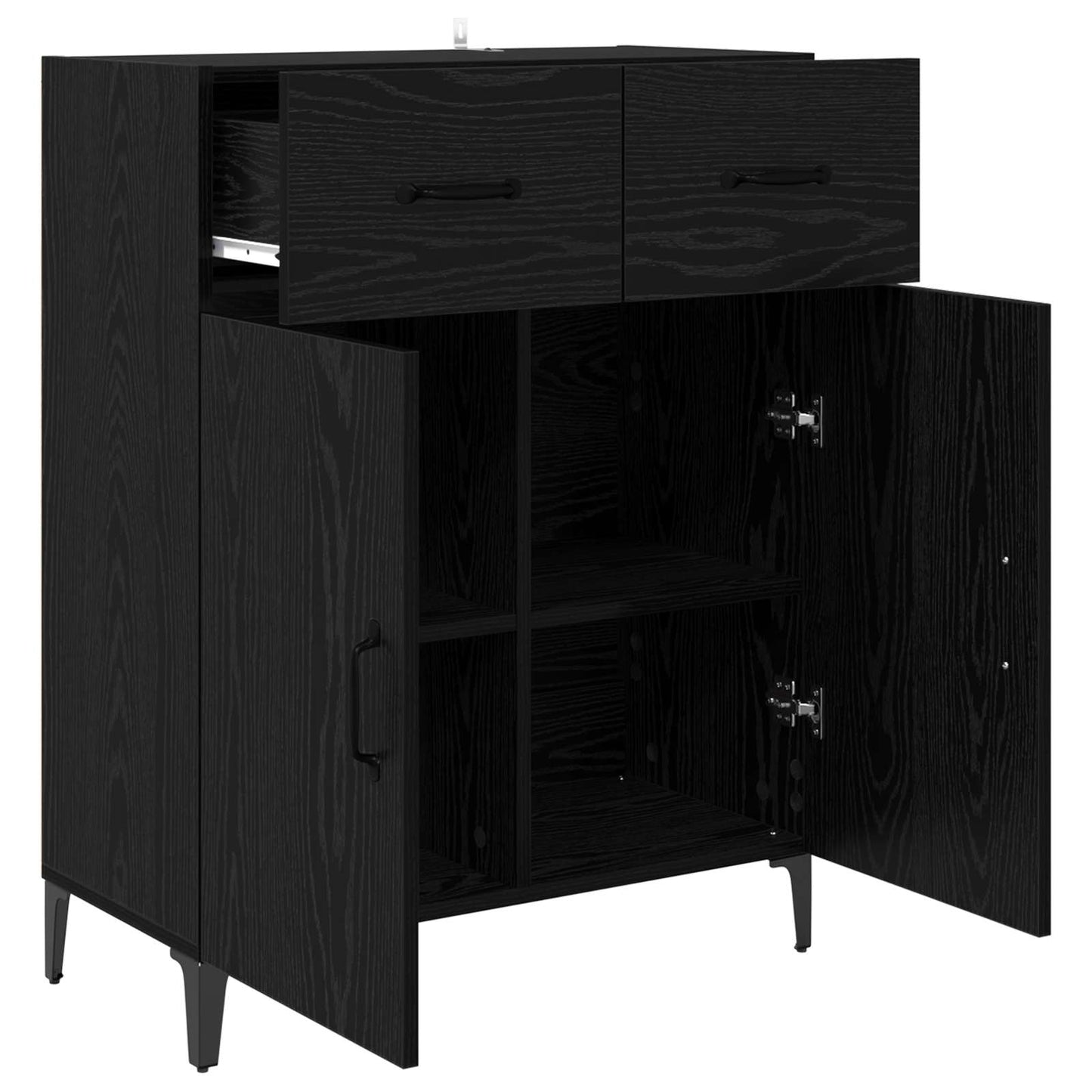 Sideboard Sort eg 69,5 x 34 x 90 cm Konstrueret træ