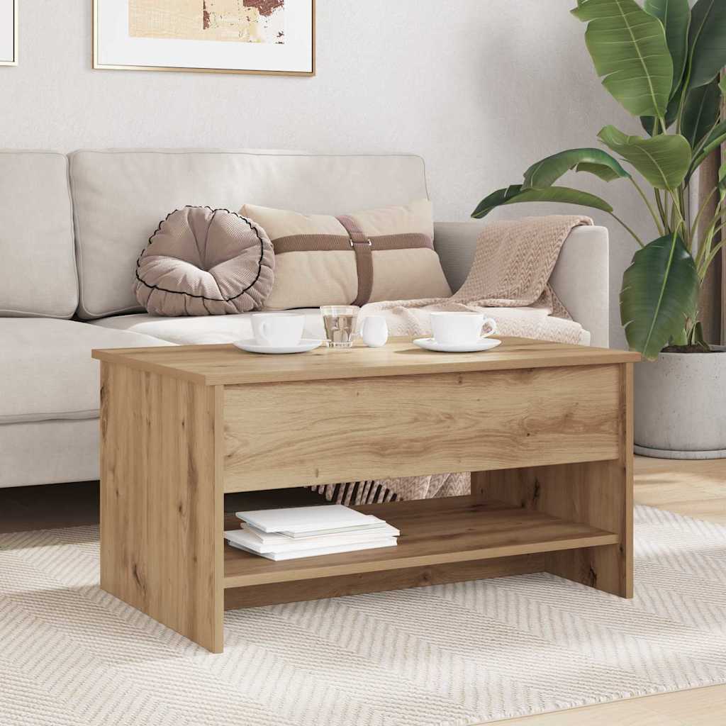 Sofabord Artisan Egetræ 80 x 50,5 x 41,5 cm Konstrueret træ