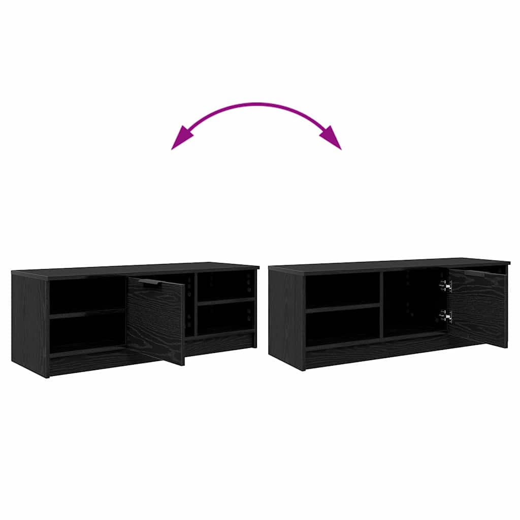 TV-skab Sort eg 102 x 35 x 36,5 cm Konstrueret træ