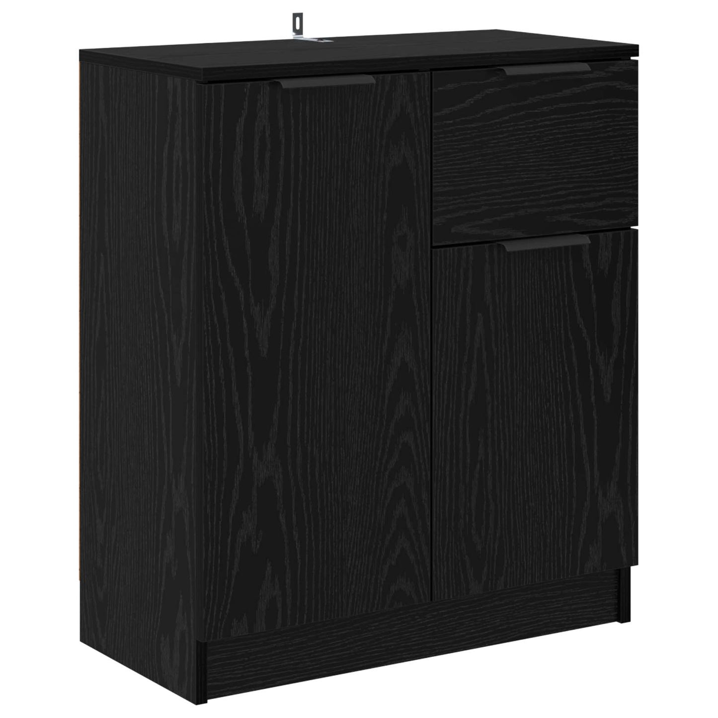 Sideboard med skuffe Sort eg 60 x 30 x 70 cm Konstrueret træ