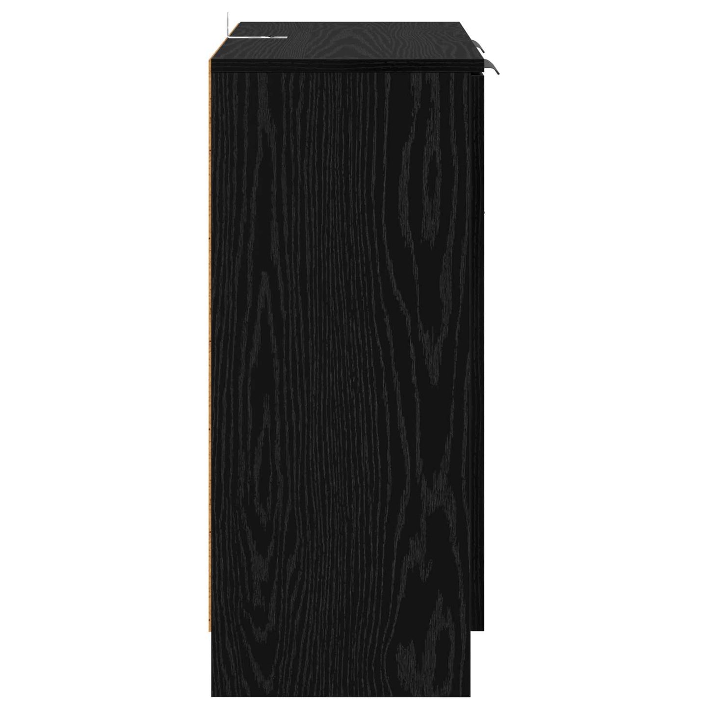 Sideboard med skuffe Sort eg 60 x 30 x 70 cm Konstrueret træ