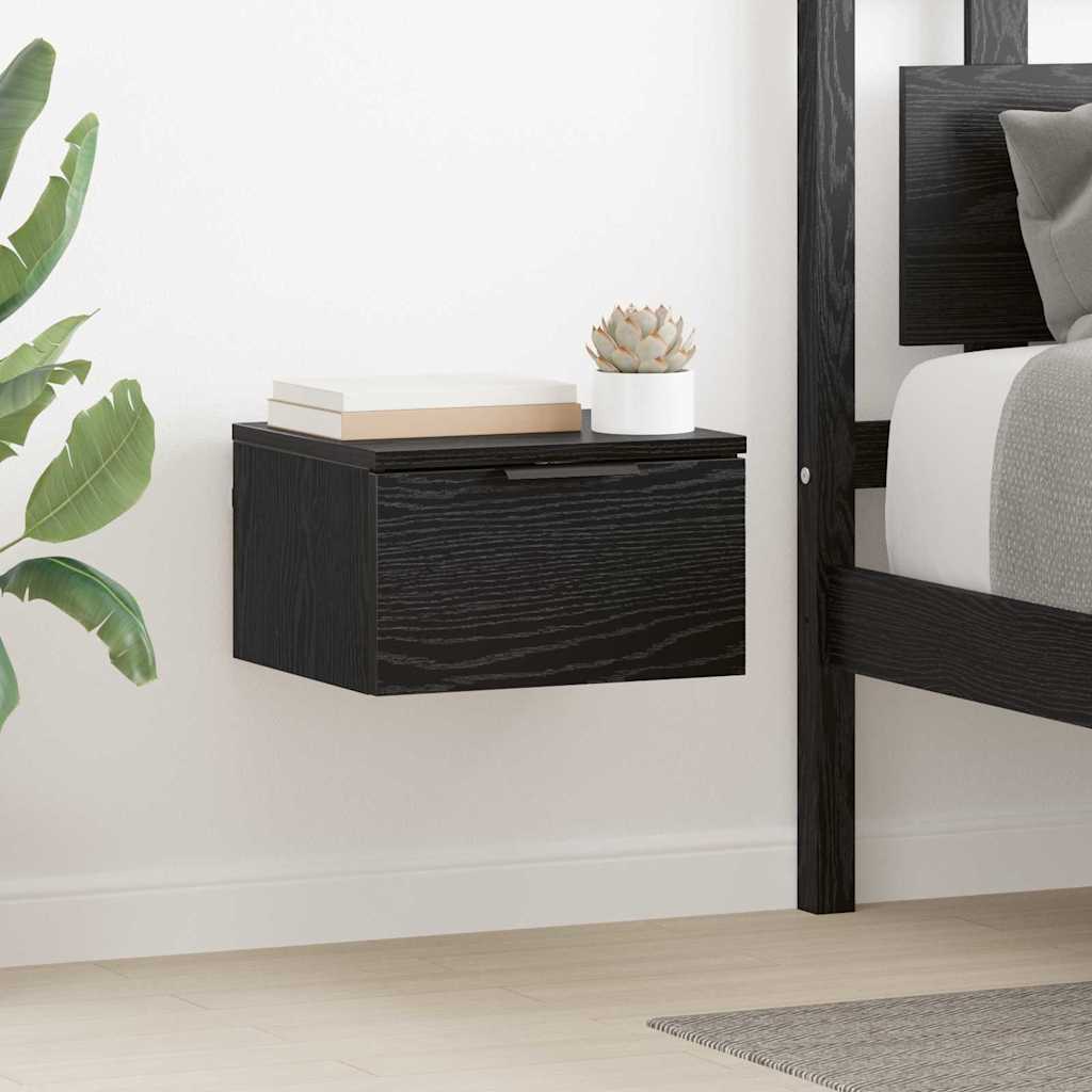 Natskab 2 pcs Sort eg 34 x 30 x 20 cm Konstrueret træ billede