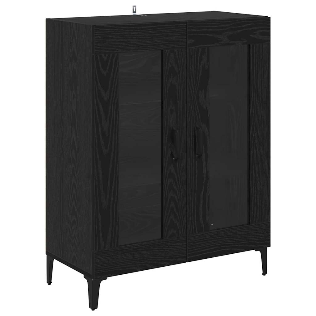 Sideboard Sort eg 69,5 x 34 x 90 cm Ingeniørt træ og jern
