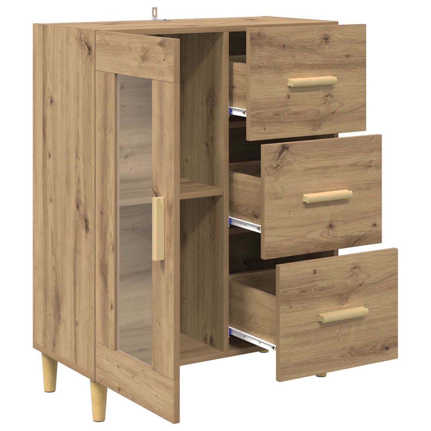Sideboard Artisan Egetræ 69,5 x 34 x 90 cm Konstrueret træ