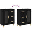 Sideboard med skuffe Sort eg 69,5 x 34 x 90 cm Konstrueret træ