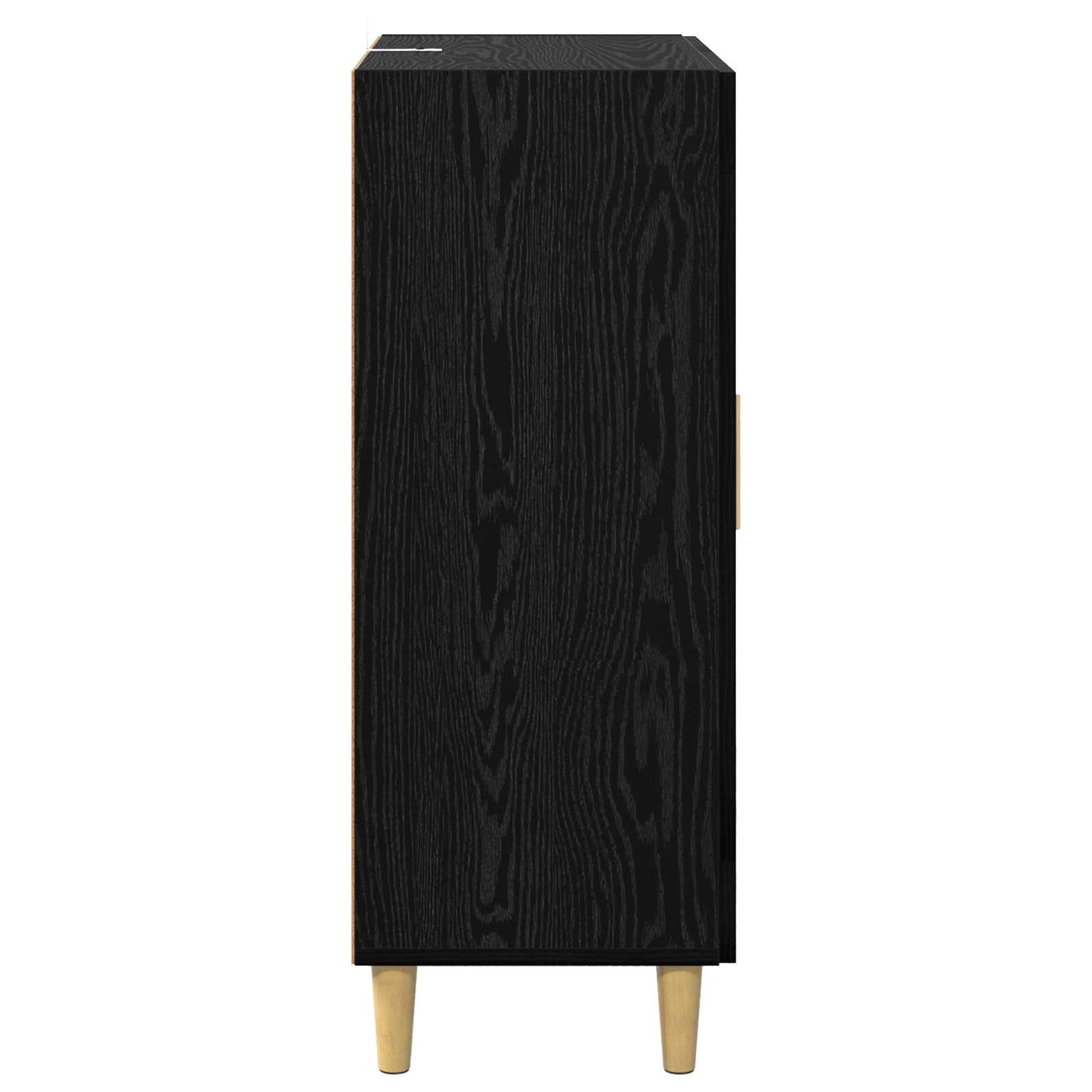 Sideboard med skuffe Sort eg 69,5 x 34 x 90 cm Konstrueret træ