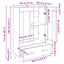 Highboard med skuffe Sort eg 70 x 31 x 115 cm Konstrueret træ