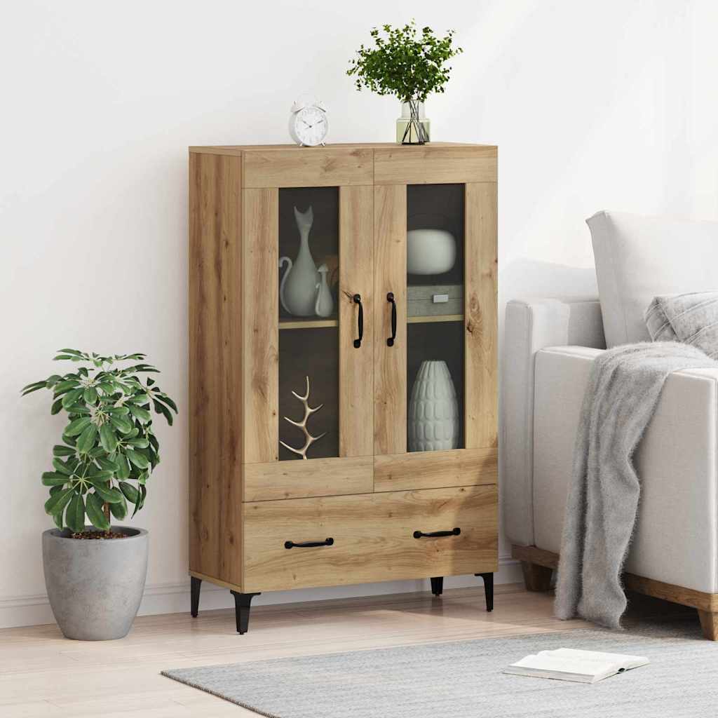 Highboard Artisan Egetræ 70 x 31 x 115 cm Ingeniørt træ og jern