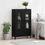 Highboard Sort eg 70 x 31 x 115 cm Ingeniørt træ og jern