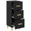 Sideboard med skuffe Sort eg 34.5 x 34 x 90 cm Konstrueret træ