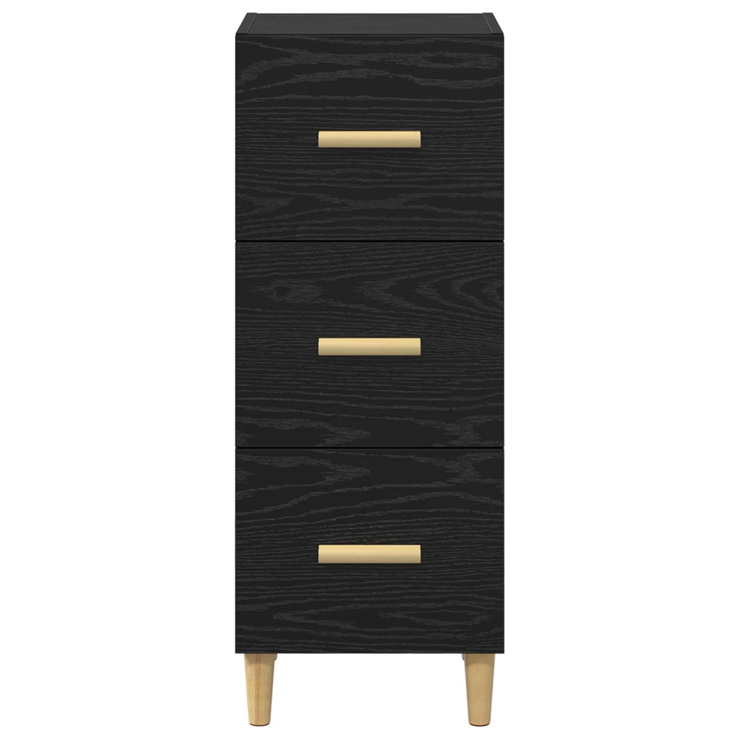 Sideboard med skuffe Sort eg 34.5 x 34 x 90 cm Konstrueret træ