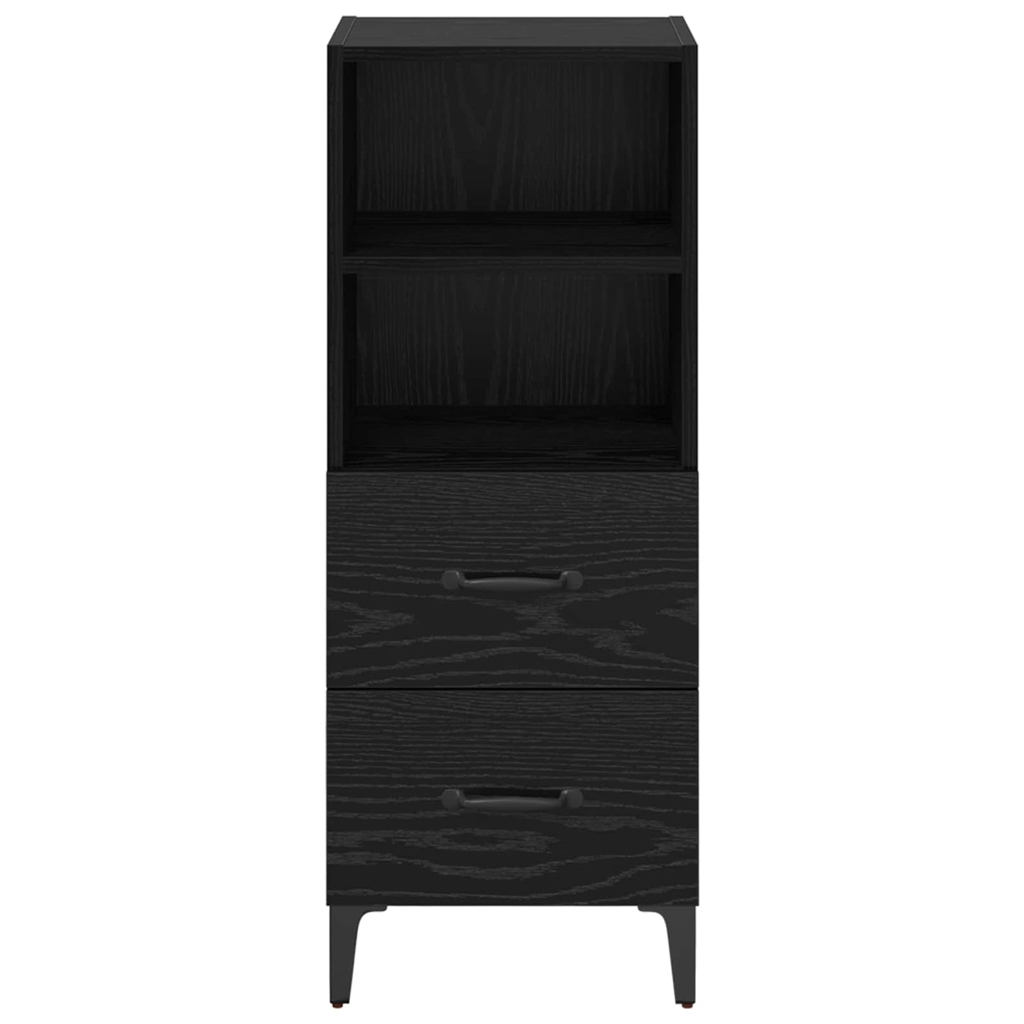 Sideboard med skuffe Sort eg 34 x 34,5 x 90 cm Konstrueret træ