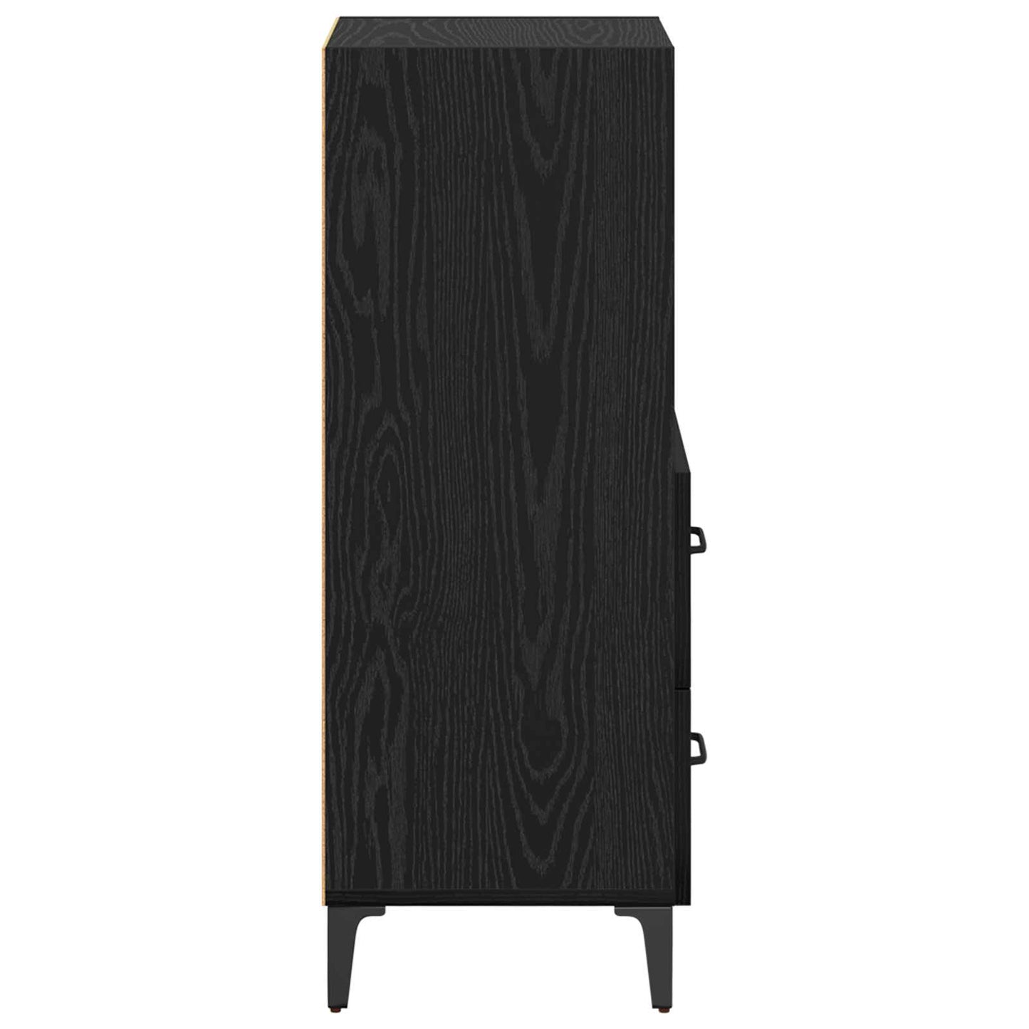 Sideboard med skuffe Sort eg 34 x 34,5 x 90 cm Konstrueret træ