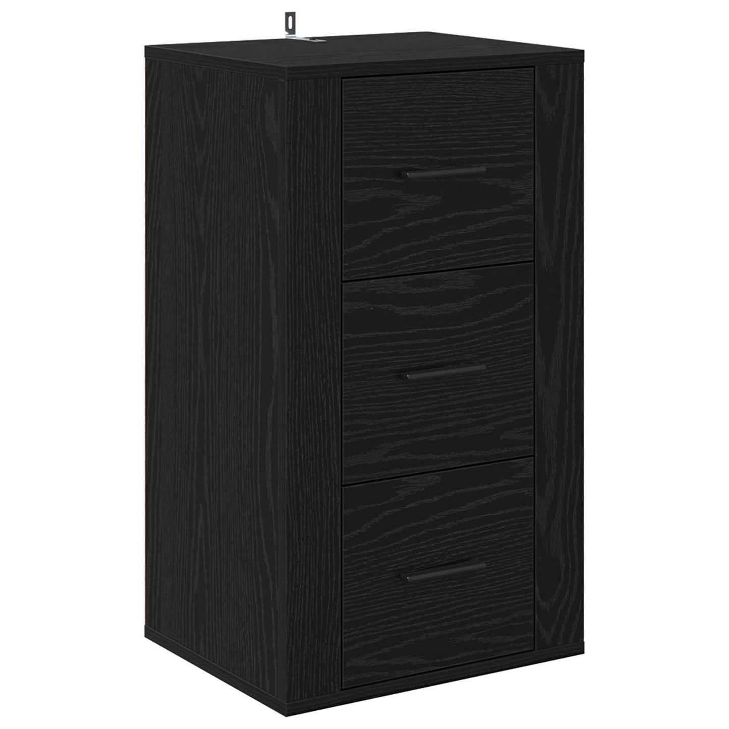 Sideboard med skuffe Sort eg 40 x 33 x 70 cm Konstrueret træ