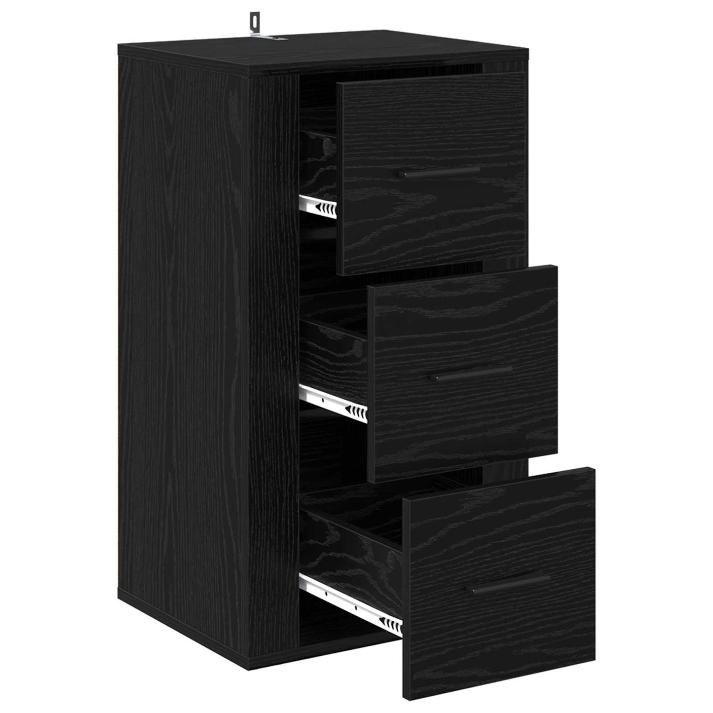 Sideboard med skuffe Sort eg 40 x 33 x 70 cm Konstrueret træ