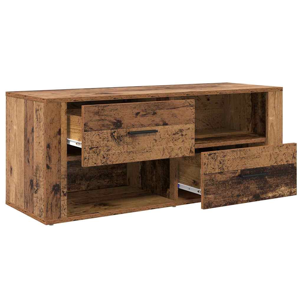 TV-skab med skuffe Gammelt træ 100 x 35 x 40 cm Konstrueret træ