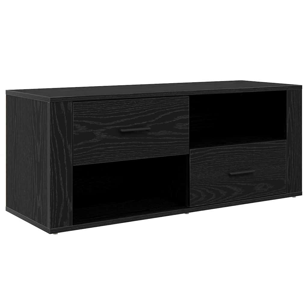 TV-skab med skuffe Sort eg 100 x 35 x 40 cm Konstrueret træ