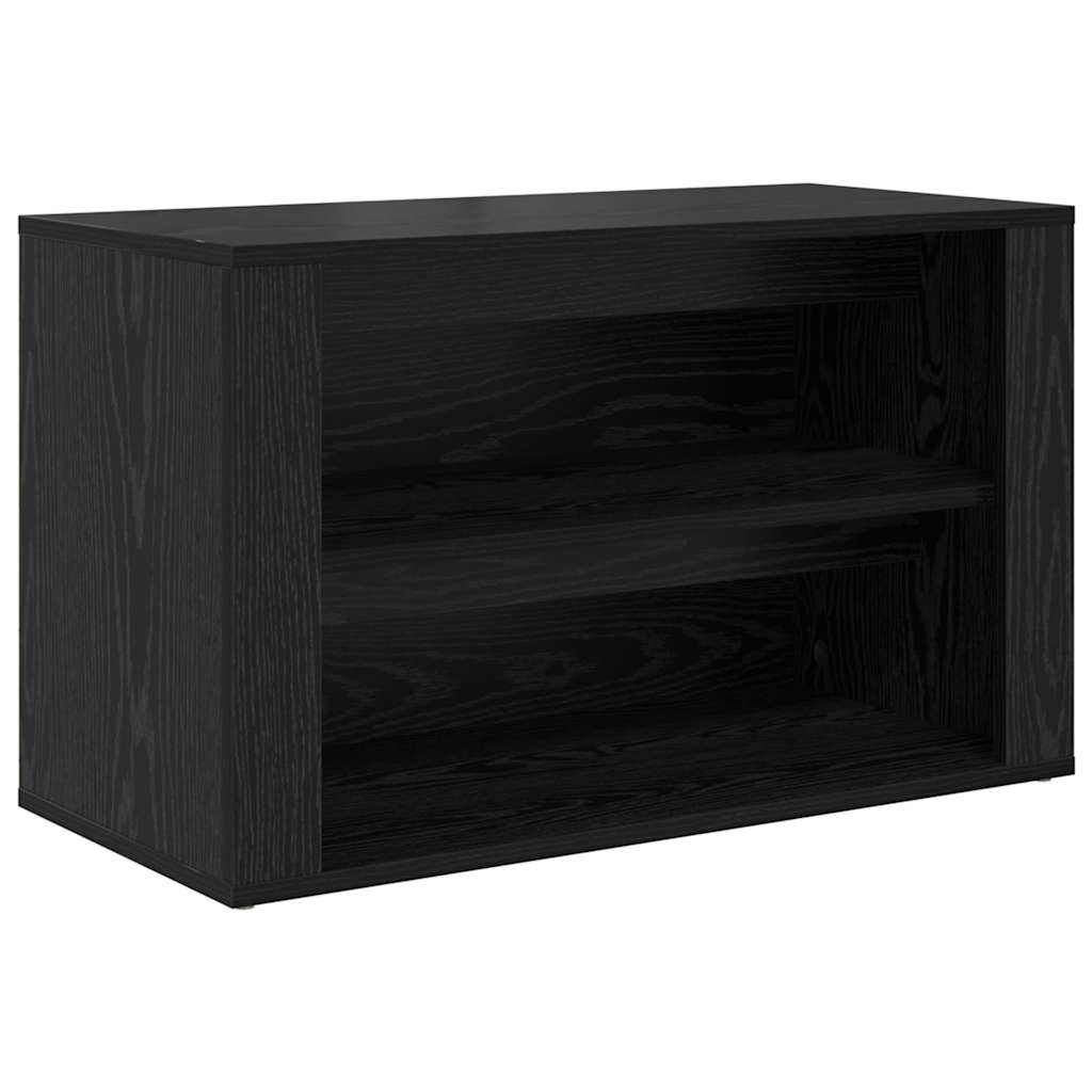 Skostativ med hylde Sort eg 75 x 35 x 45 cm Konstrueret træ