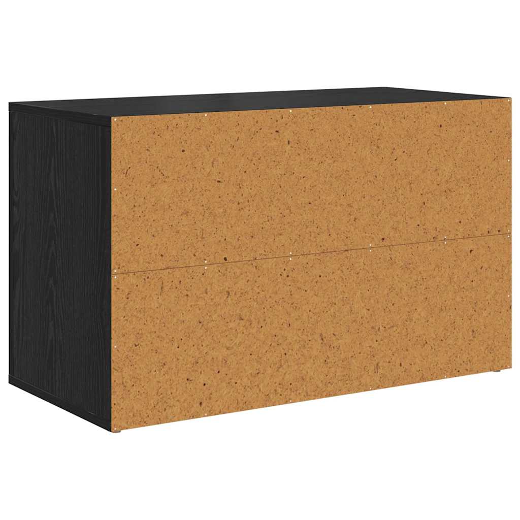 Skostativ med hylde Sort eg 75 x 35 x 45 cm Konstrueret træ