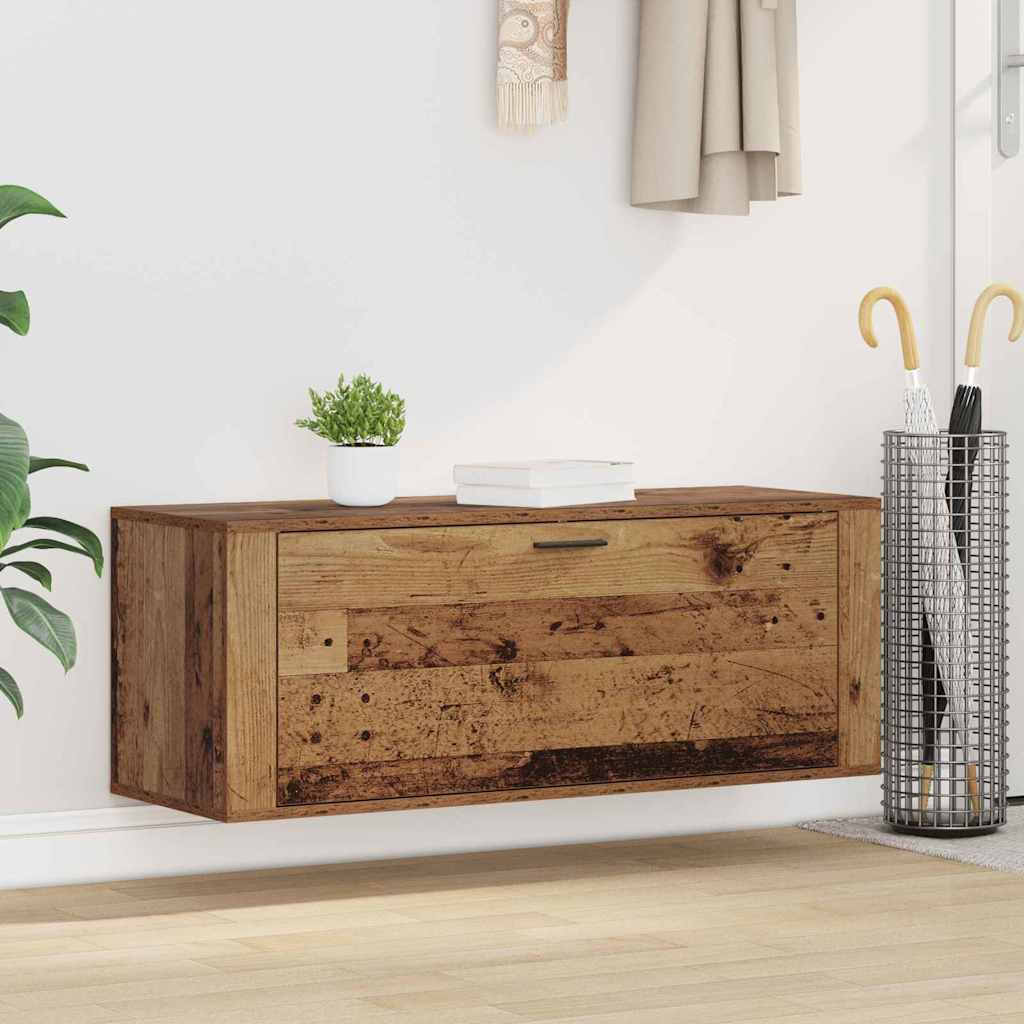 Sko skab med hylde Gammelt træ 100 x 35 x 38 cm Konstrueret træ
